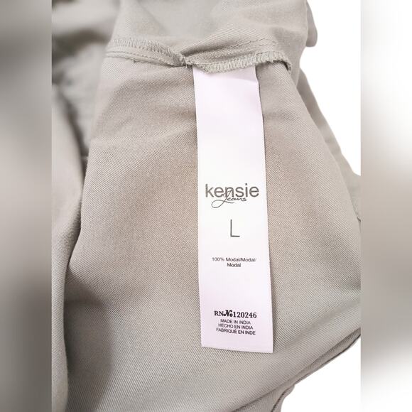 Kensie Shaket Sz Large Light Khaki Green Safari Military Buttons Preppy Jacket - Picture 15 of 16